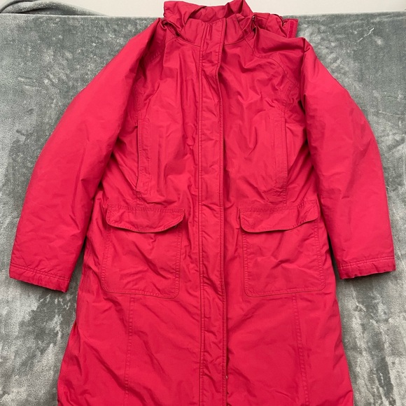 Ll bean red coat with hood size M - Picture 1 of 15
